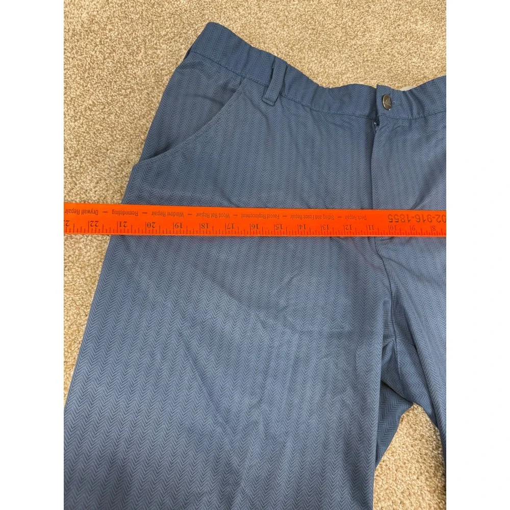 Adidas Ultimate365 Mens Golf Shorts Blue Chevron Herringbone 34 Stretch Preppy